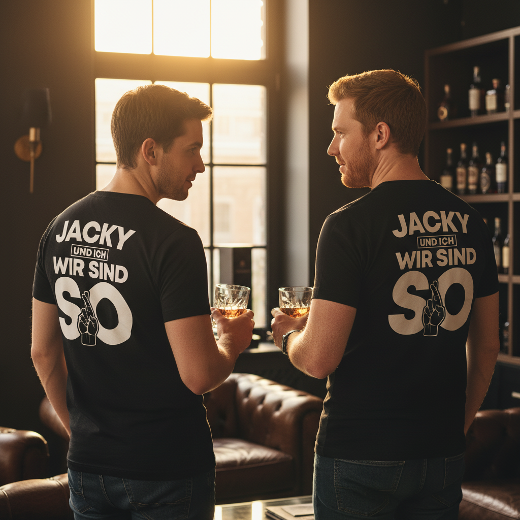 Jacky und ich wir sind so Jack Daniels - Herren V-Neck Shirt