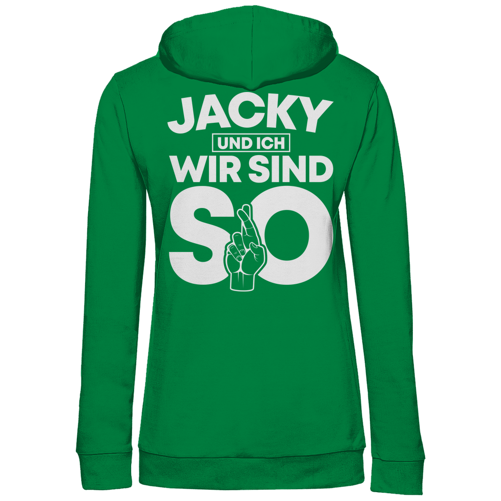 Jacky und ich wir sind so Jack Daniels - Damen Hoodie Kelly Green