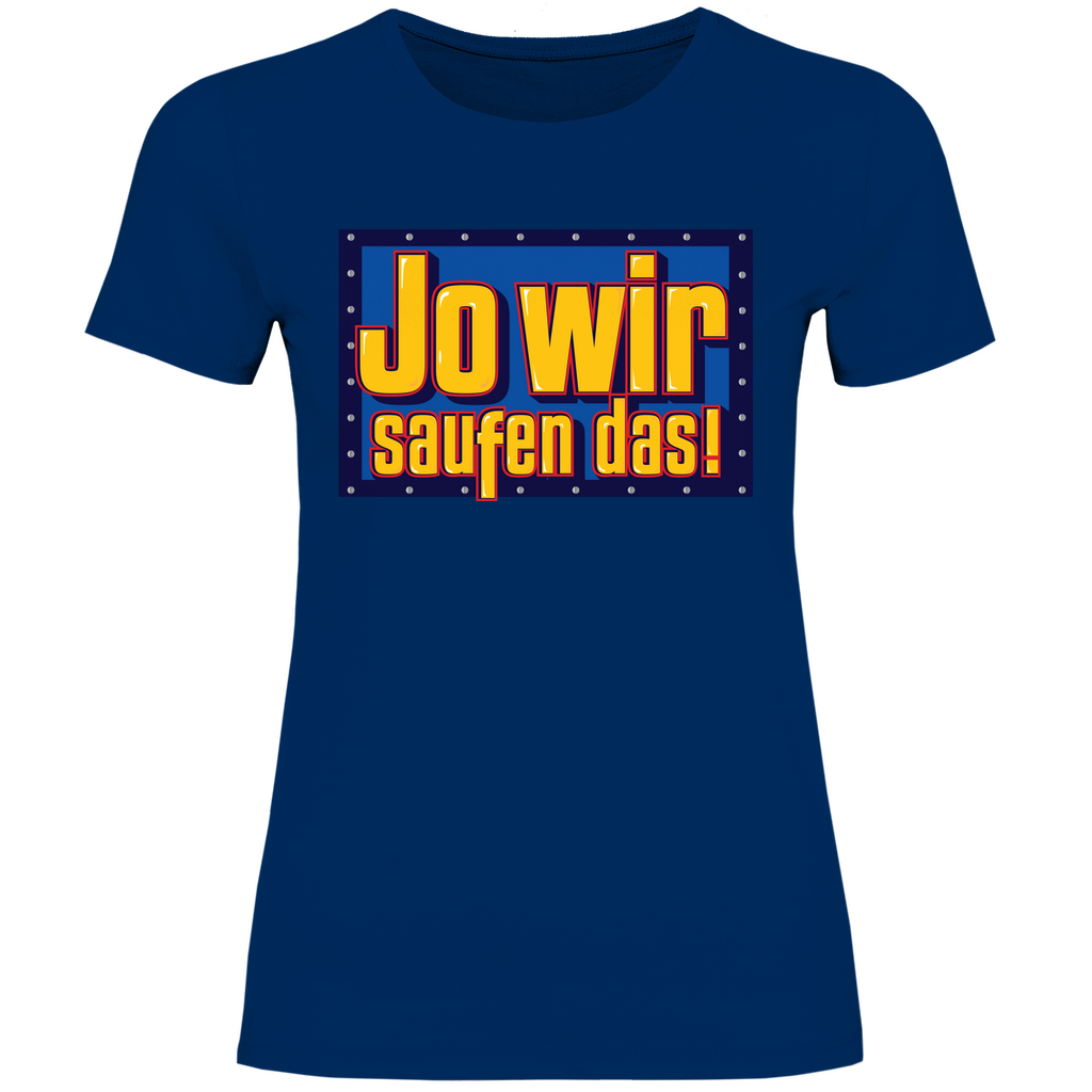 Jo wir saufen das - Bob der Baumeister - Damenshirt Navy