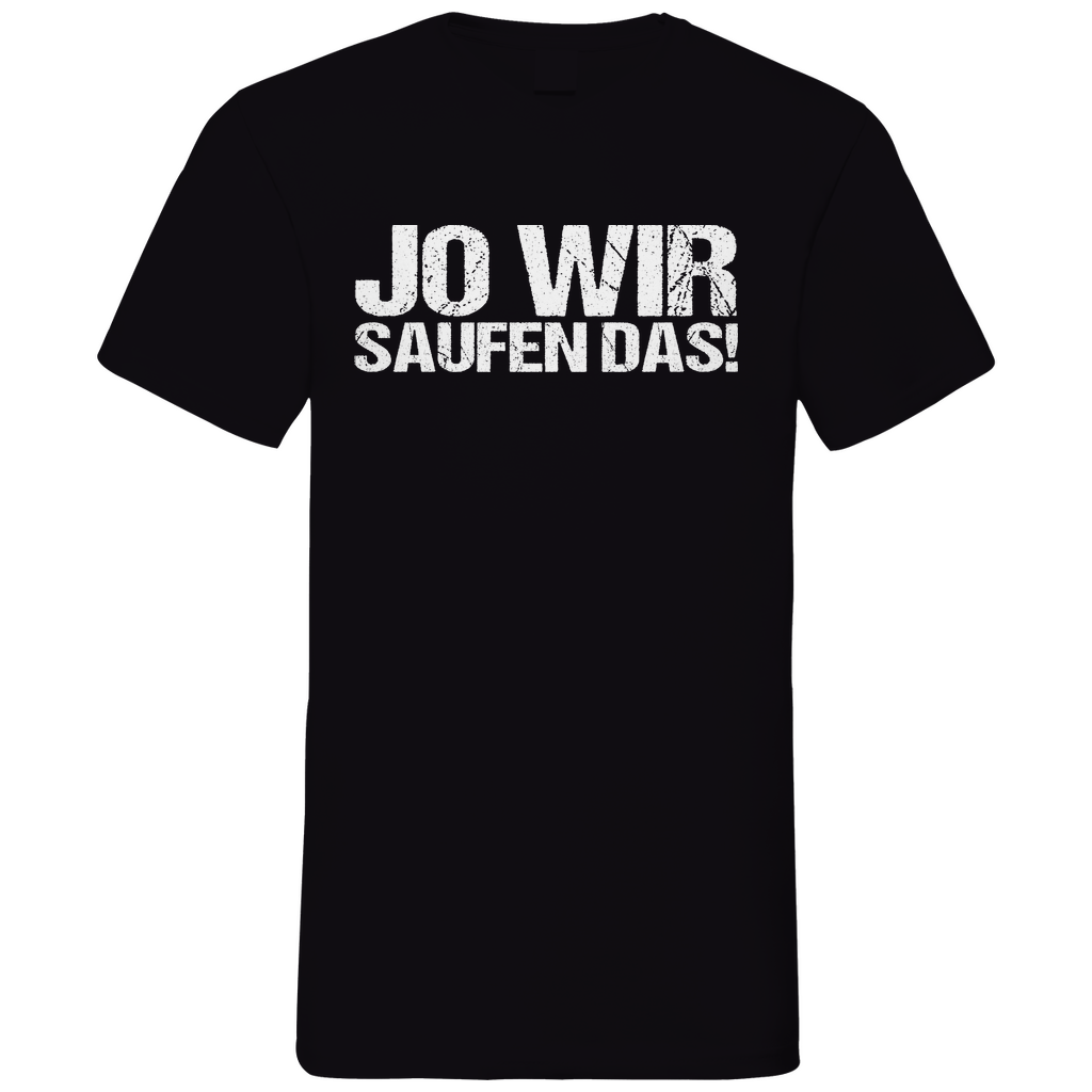 Jo wir saufen das! - Herren V-Neck Shirt Black