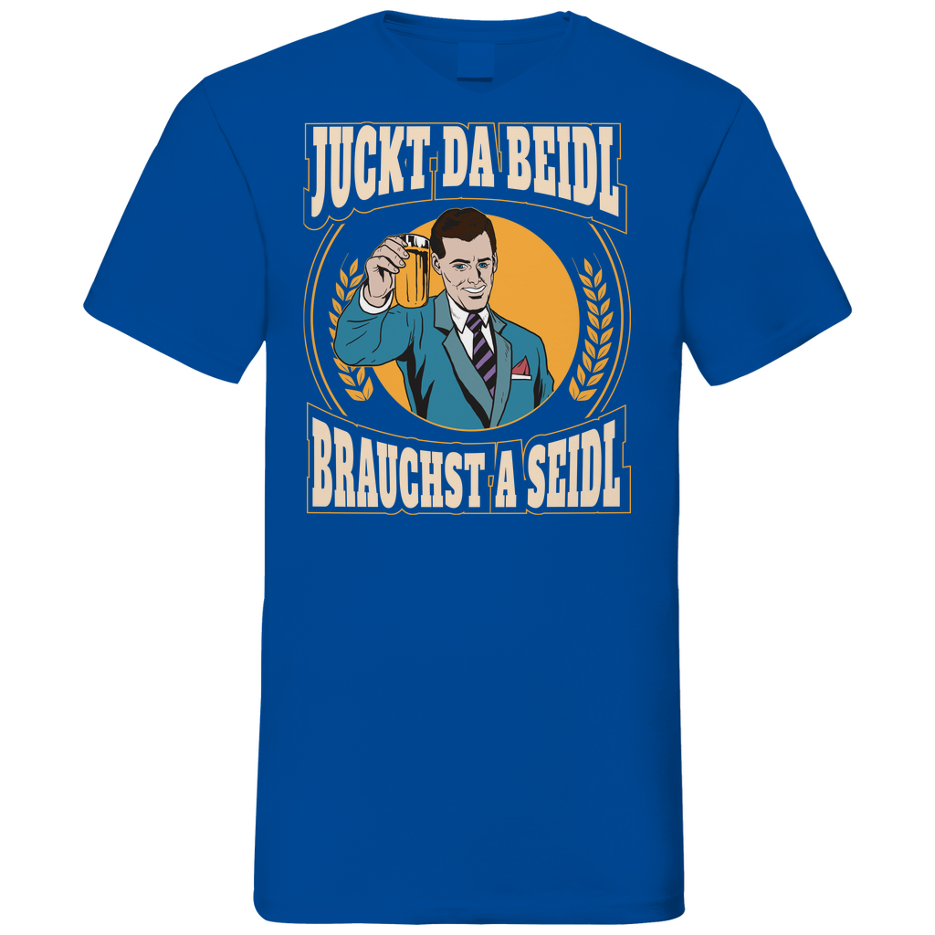 Juckt da Beidl brauchst a Seidl - Herren V-Neck Shirt Royal Blue