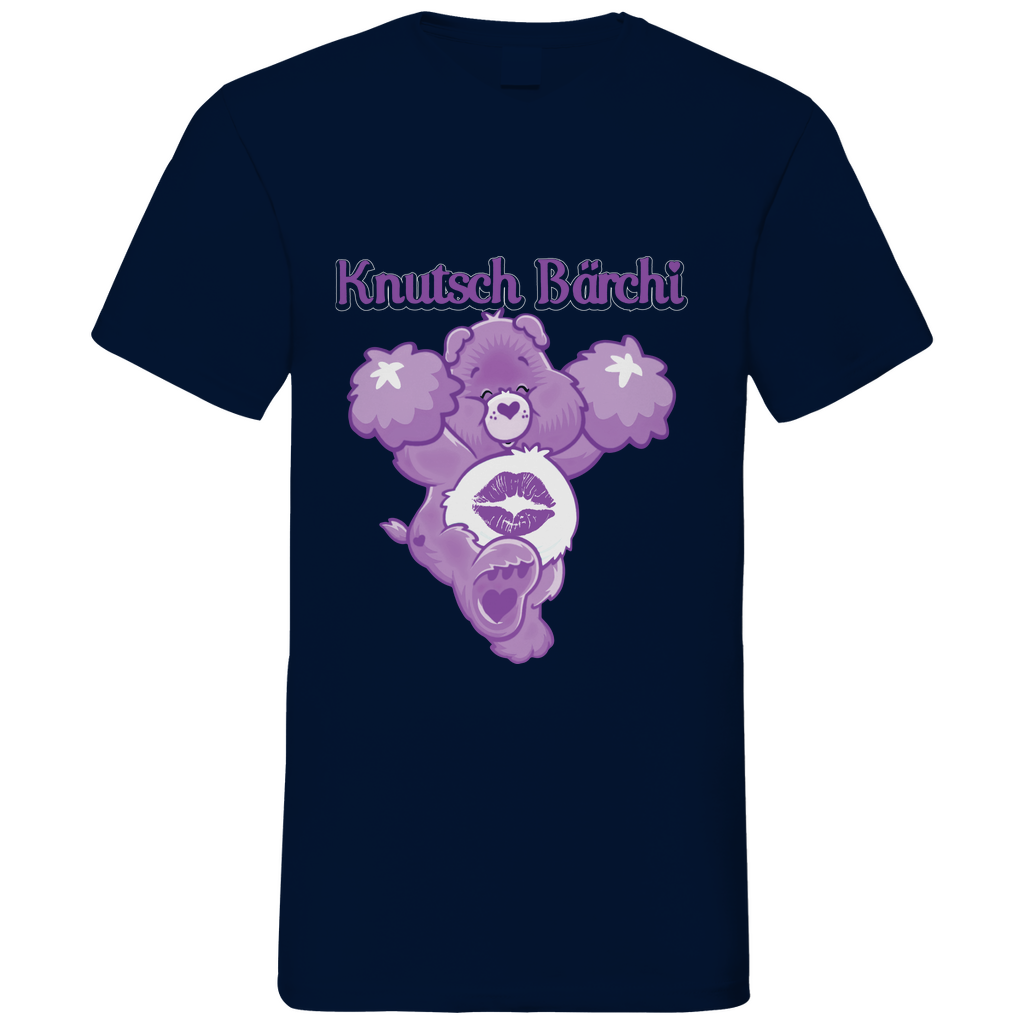 Knutsch Bärchi - Glücksbärchi - Herren V-Neck Shirt Navy