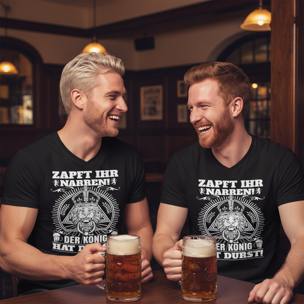 Zapft ihr Narren der König hat Durst - Herren V-Neck Shirt
