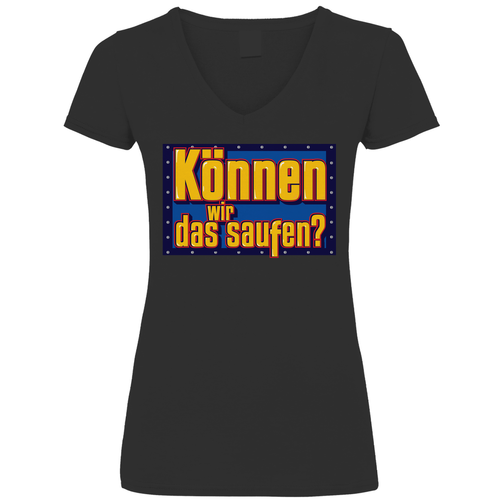 Können wir das saufen? Bob der Baumeister - V-Neck Damenshirt Black