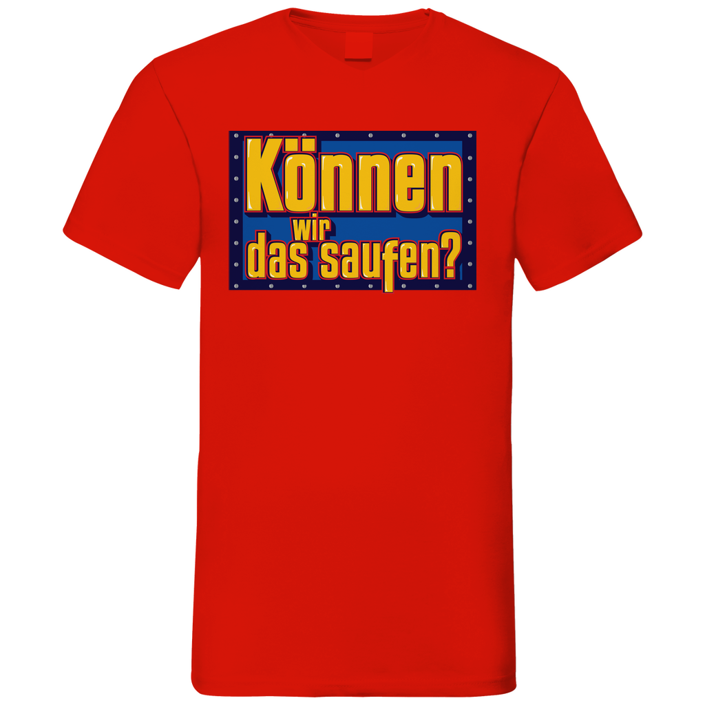 Können wir das saufen? Bob der Baumeister - Herren V-Neck Shirt Red