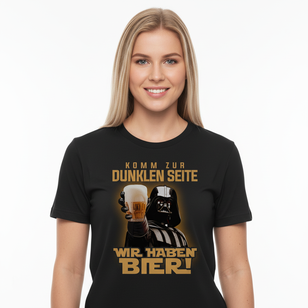 Komm zur dunklen Seite wir haben Bier Darth Vader - Damenshirt