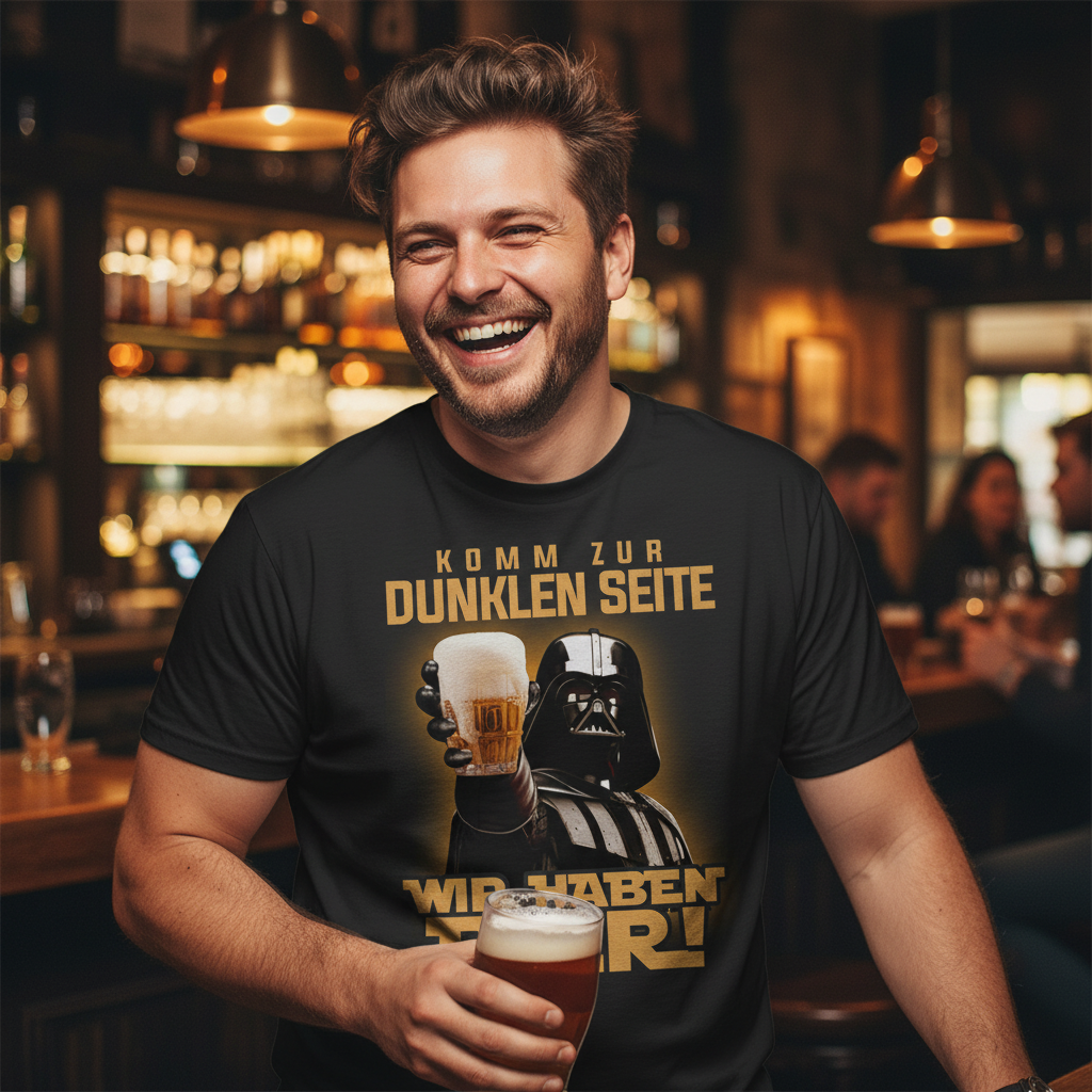 Komm zur dunklen Seite wir haben Bier Darth Vader - Herren Shirt