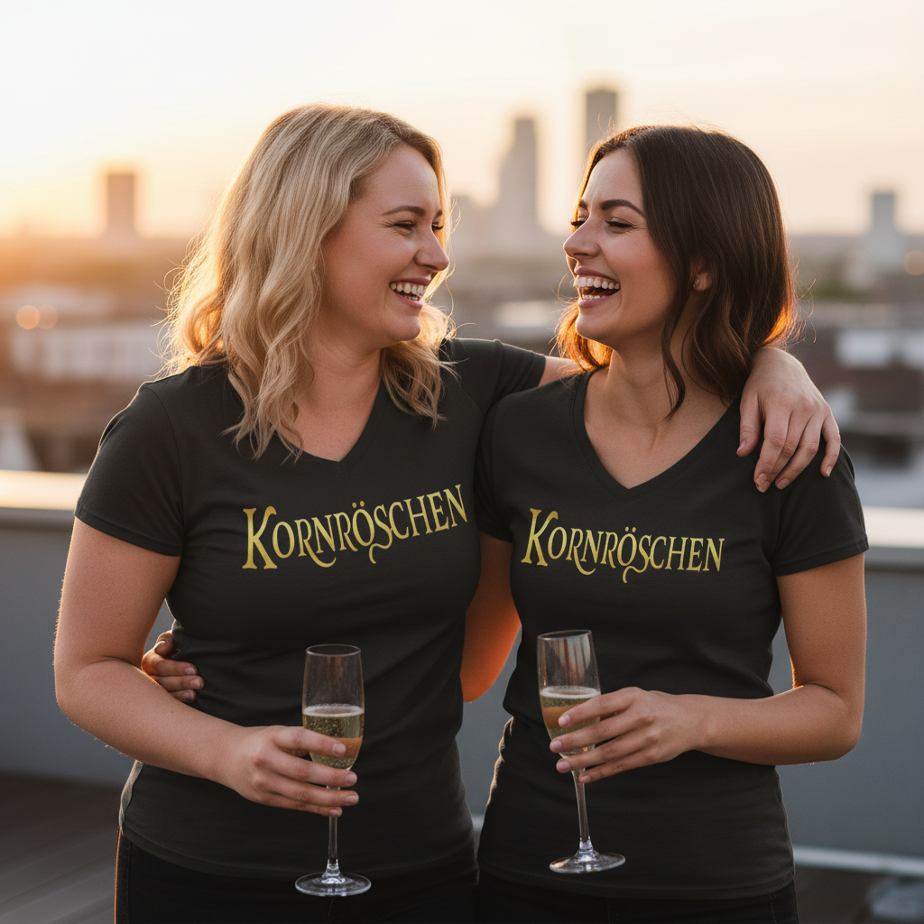 Kornröschen - Prinzessin Gold - V-Neck Damenshirt