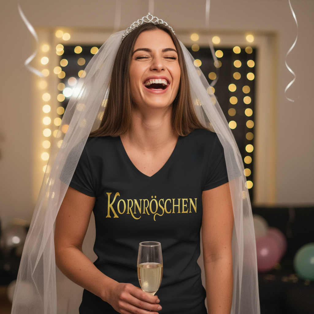 Kornröschen - Prinzessin Gold - V-Neck Damenshirt