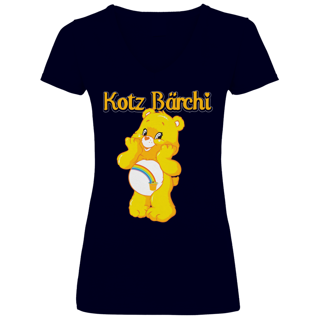 Kotz Bärchi - Glücksbärchi - V-Neck Damenshirt Deep Navy