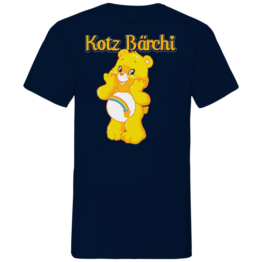Kotz Bärchi - Glücksbärchi - Herren V-Neck Shirt Navy