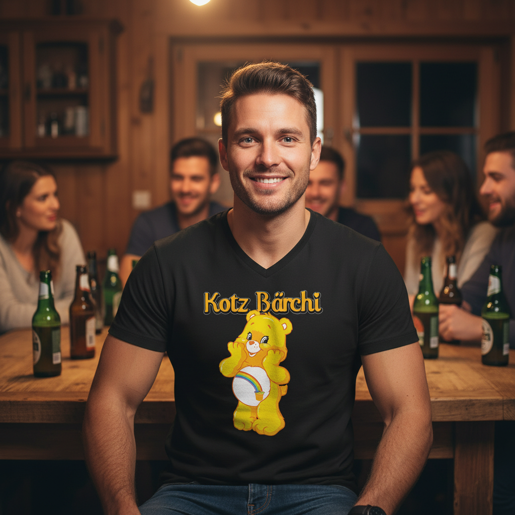 Kotz Bärchi - Glücksbärchi - Herren V-Neck Shirt