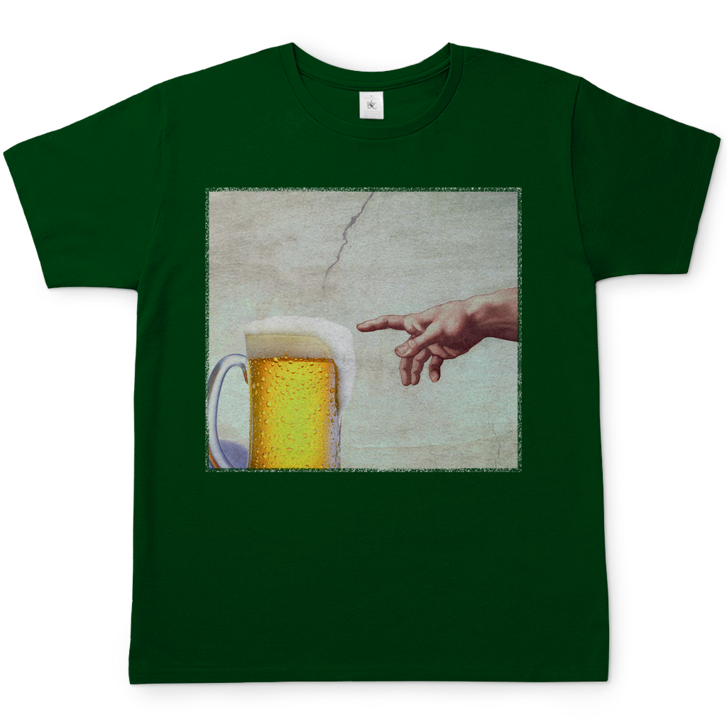 Gottes Hand mit Bier - Herren Shirt Bottle Green