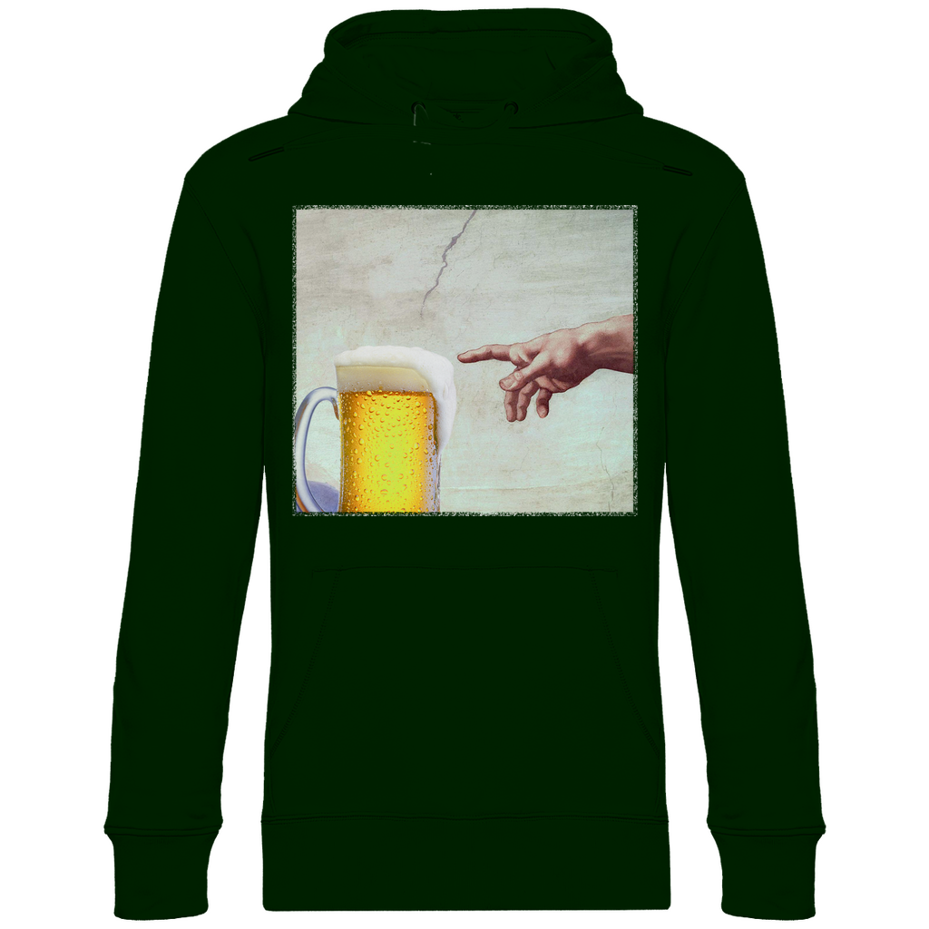 Gottes Hand mit Bier - Unisex Hoodie Forest Green