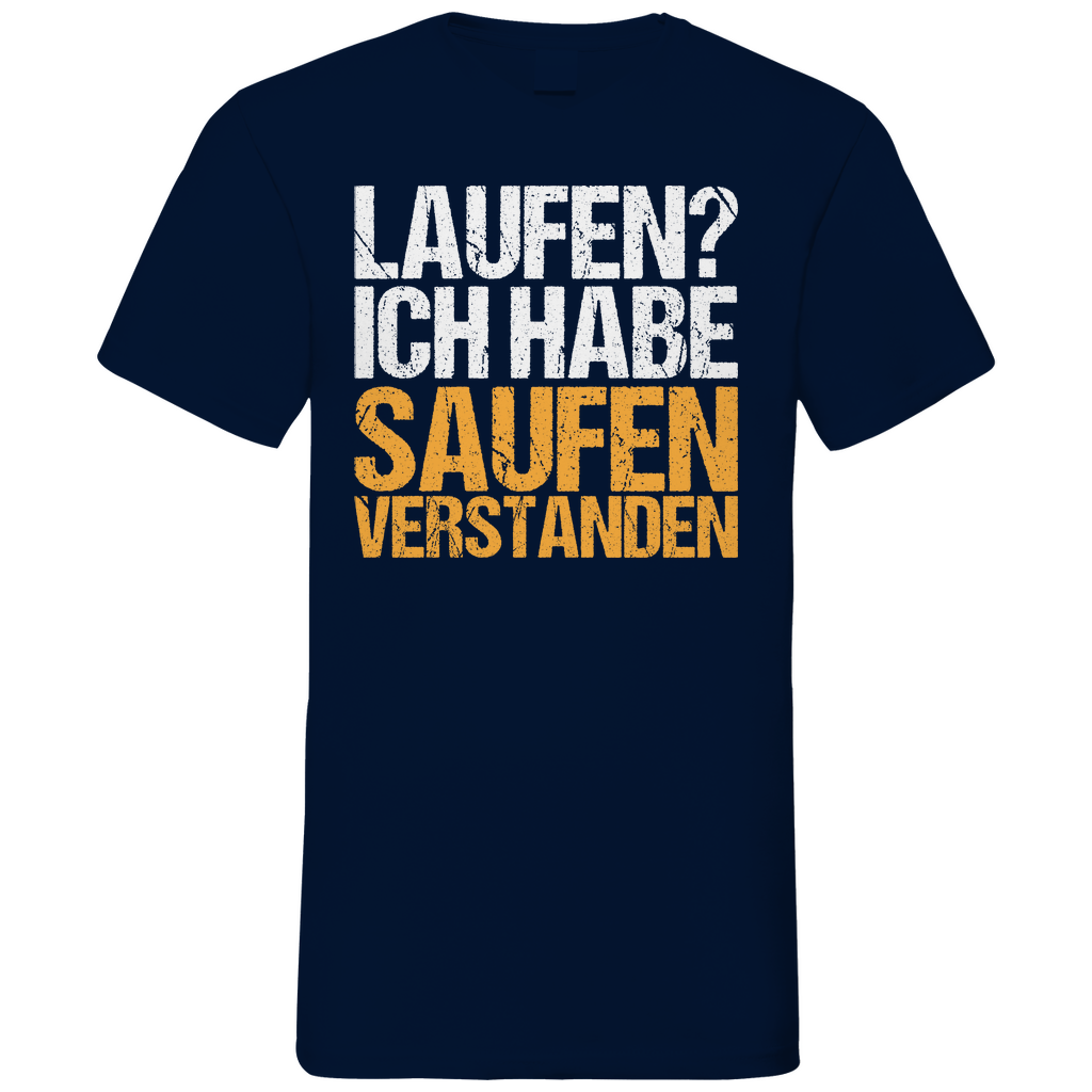 Laufen? Ich habe saufen verstanden - Herren V-Neck Shirt Navy
