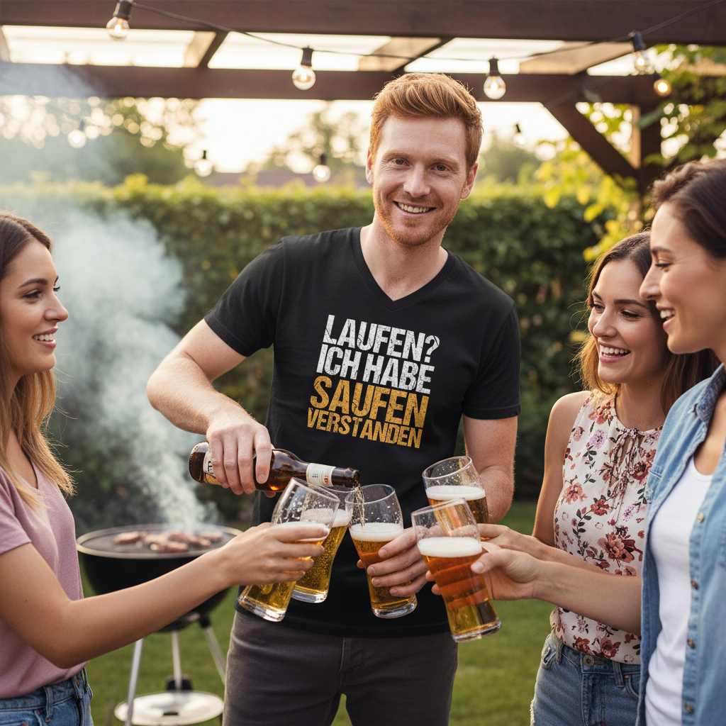 Laufen? Ich habe saufen verstanden - Herren V-Neck Shirt