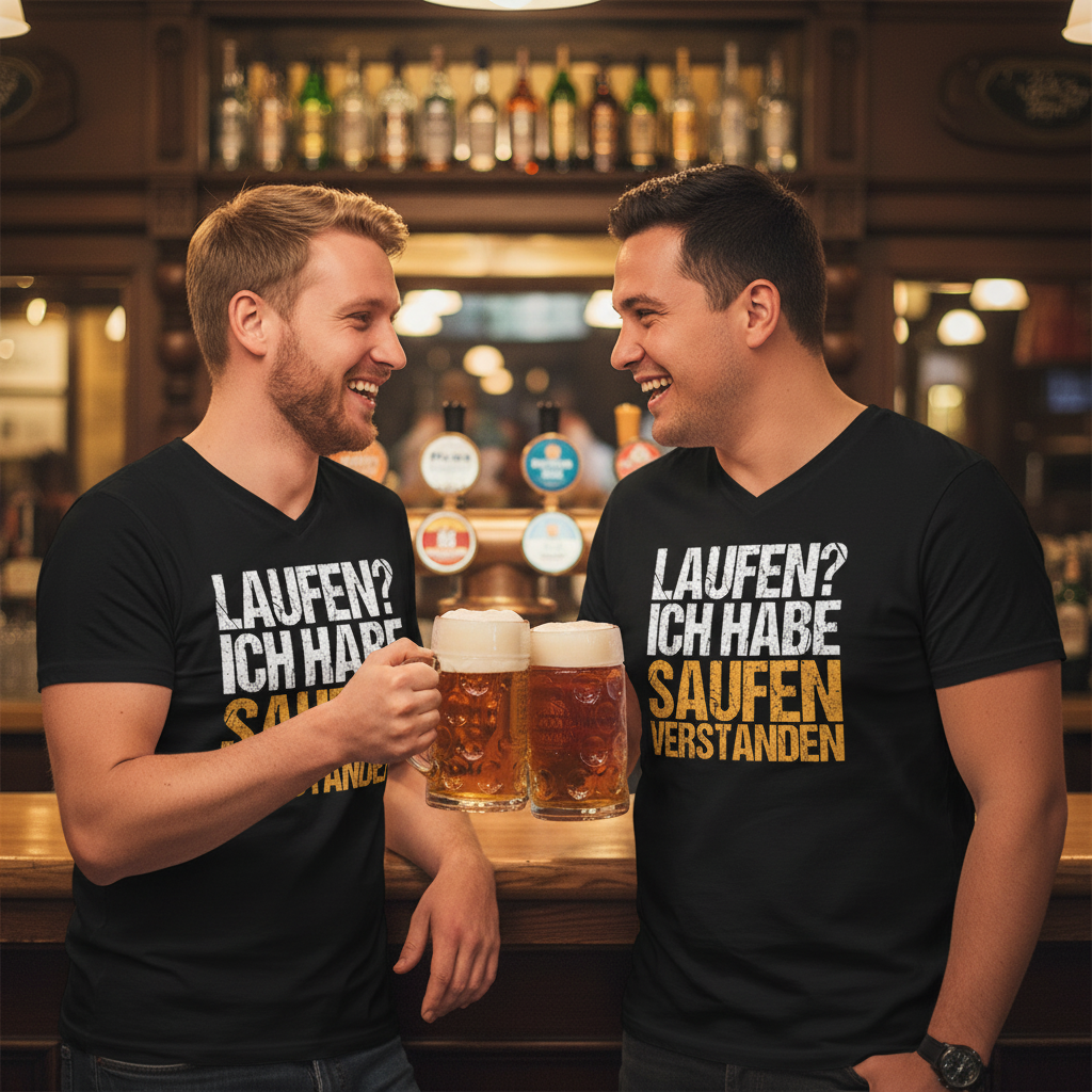 Laufen? Ich habe saufen verstanden - Herren V-Neck Shirt