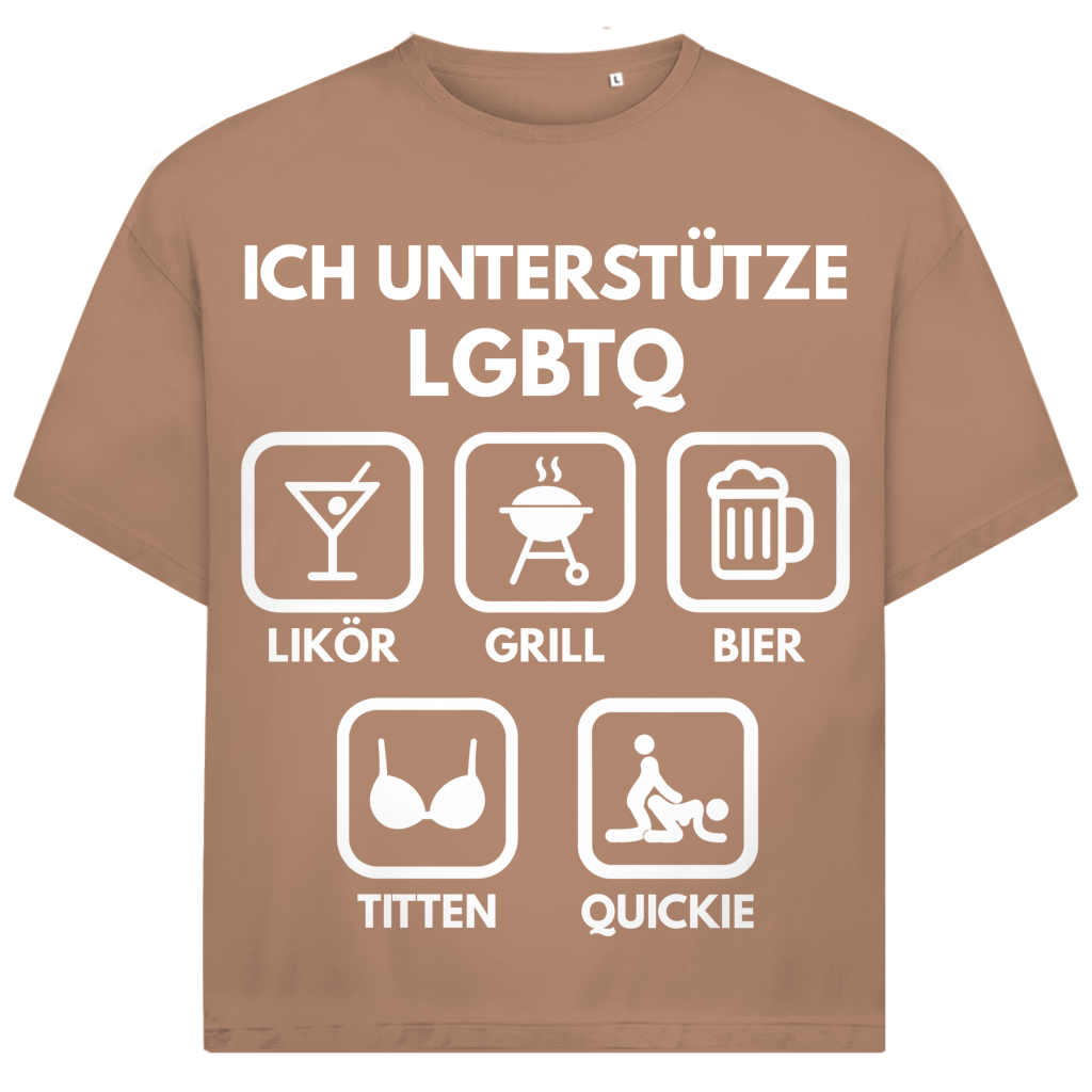 ICH UNTERSTÜTZE LGBTQ Likör Grill BIer Titten Quickie - Jack and Jones Oversize T-Shirt
