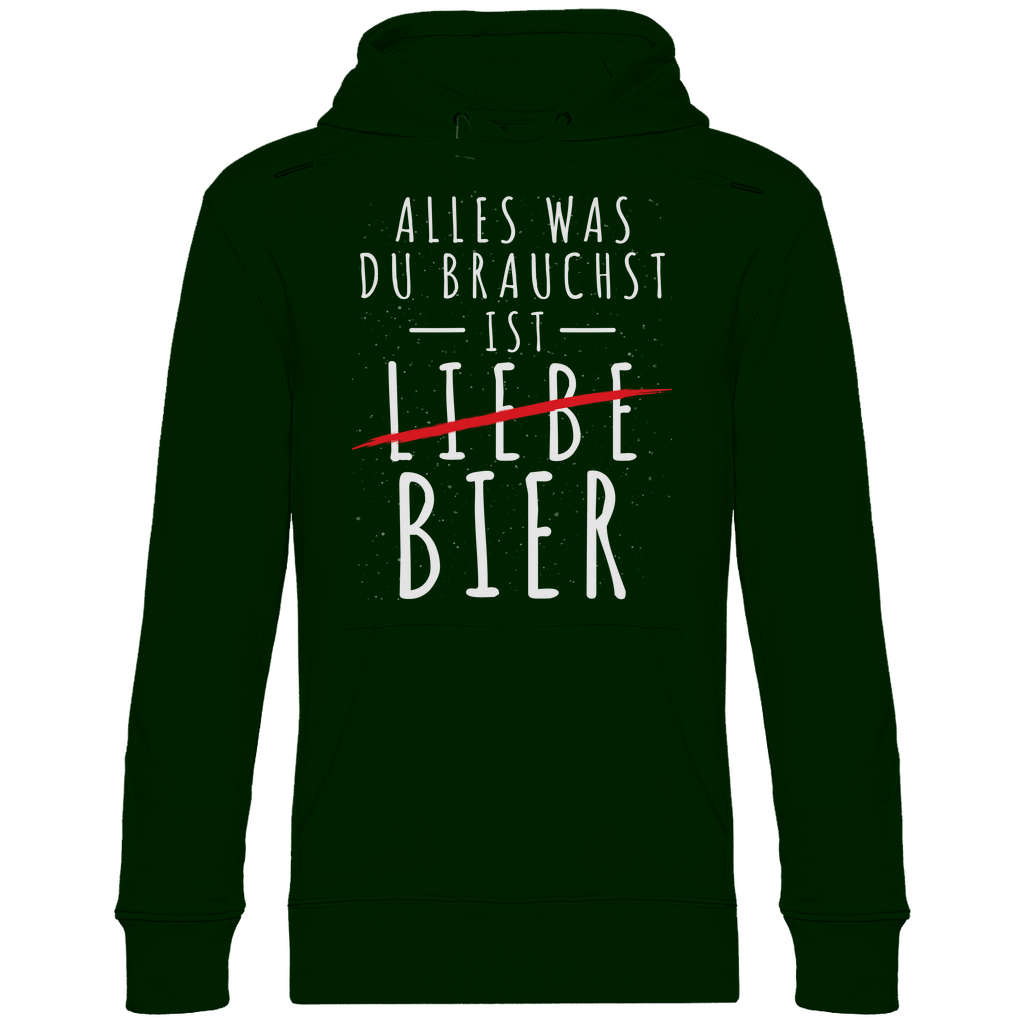 Alles was du brauchst ist Bier - Unisex Hoodie Forest Green