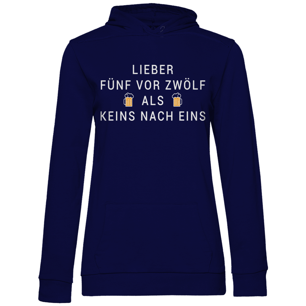 Lieber fünf vor zwölf als keins nach eins - Damen Hoodie Navy Blue