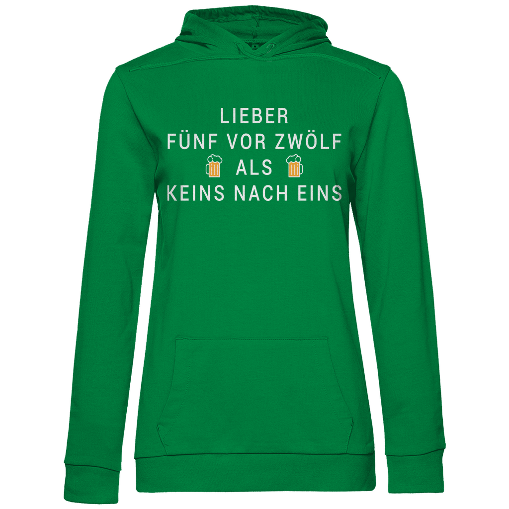 Lieber fünf vor zwölf als keins nach eins - Damen Hoodie Kelly Green
