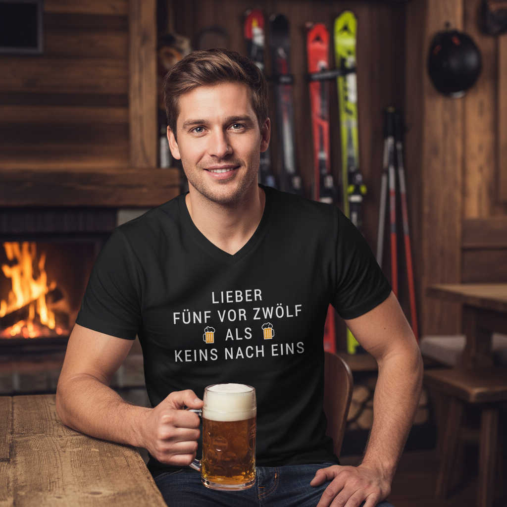 Lieber fünf vor zwölf als keins nach eins - Herren V-Neck Shirt