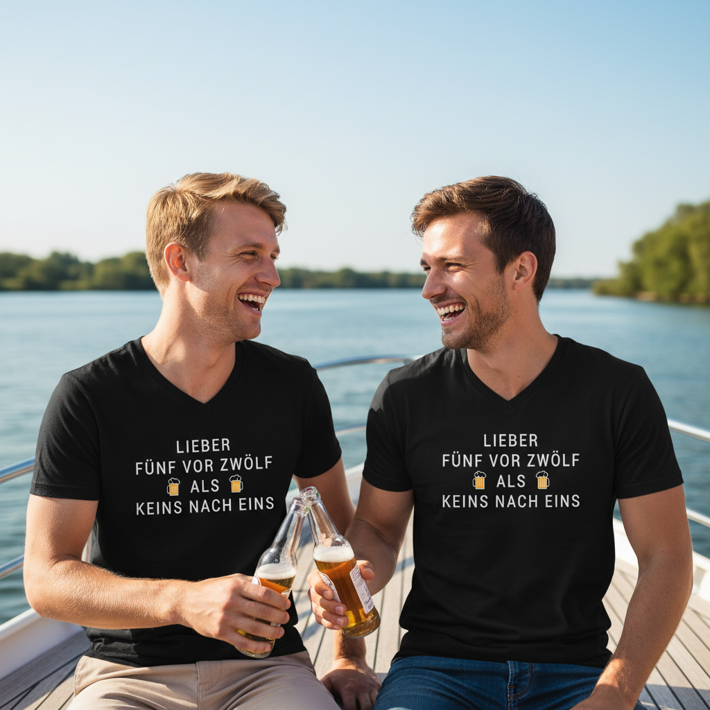 Lieber fünf vor zwölf als keins nach eins - Herren V-Neck Shirt