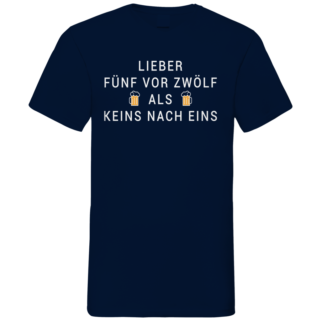 Lieber fünf vor zwölf als keins nach eins - Herren V-Neck Shirt Navy