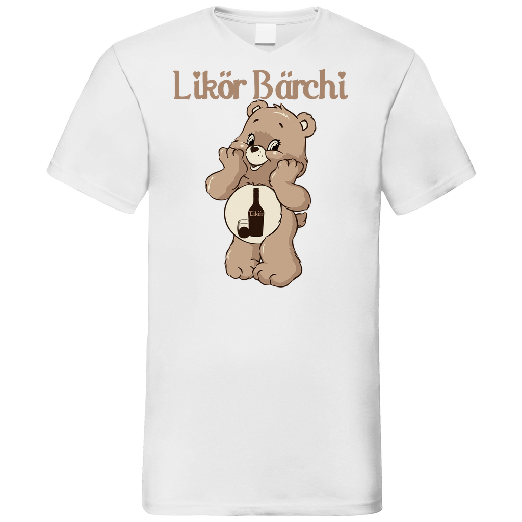 Likör Bärchi - Glücksbärchi - Herren V-Neck Shirt White