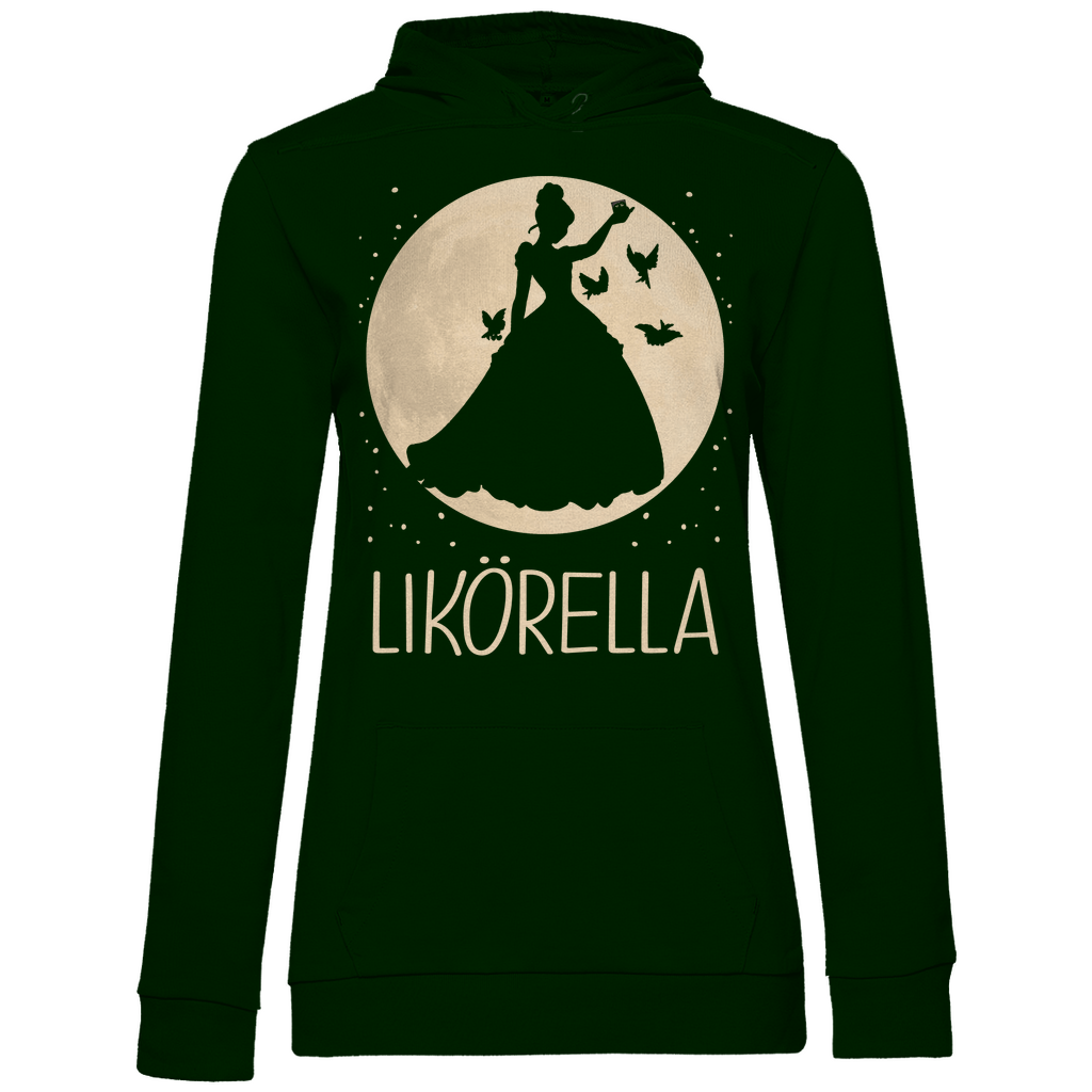 Forest Green Pullover Damen mit Mond Prinzessin Likörella Design witzig humorvoll, Frontansicht