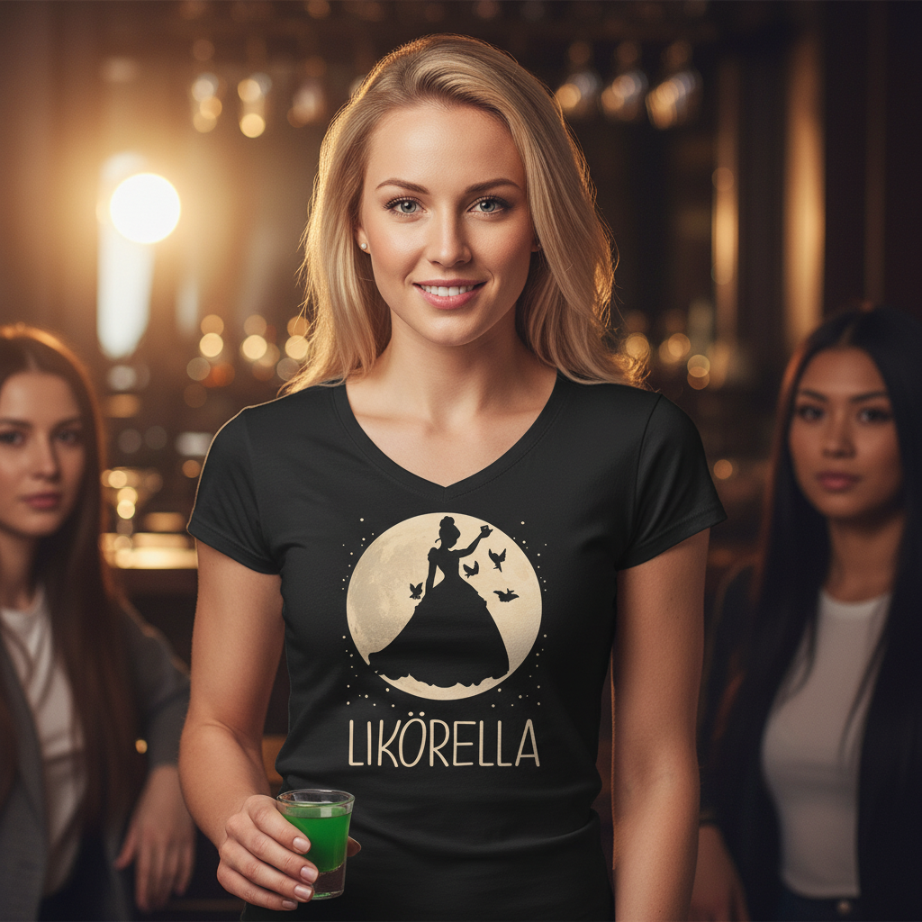 Mond Prinzessin - Likörella - V-Neck Damenshirt