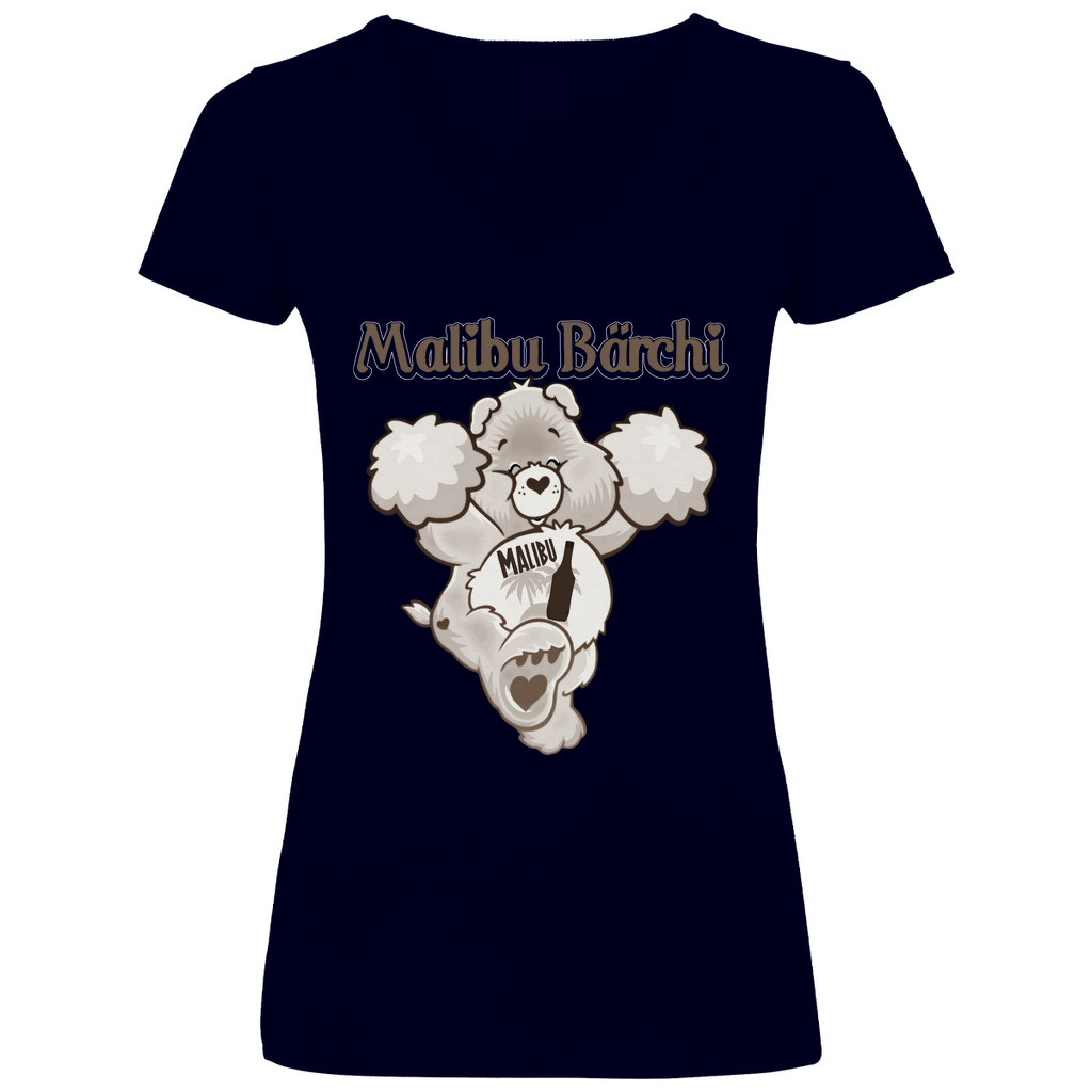 Malibu Bärchi - Glücksbärchi - V-Neck Damenshirt Deep Navy