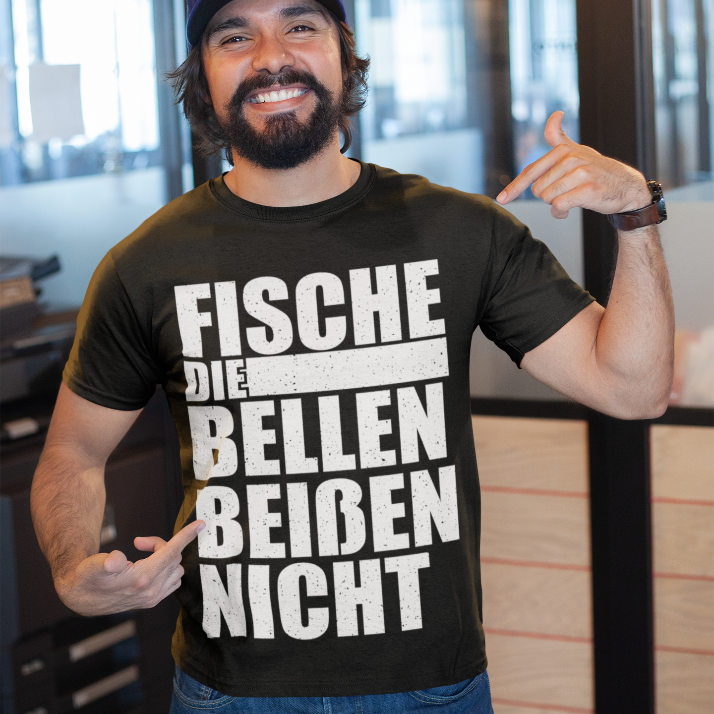 Fische die bellen beißen nicht – Lustiges Angler T-Shirt für Männer