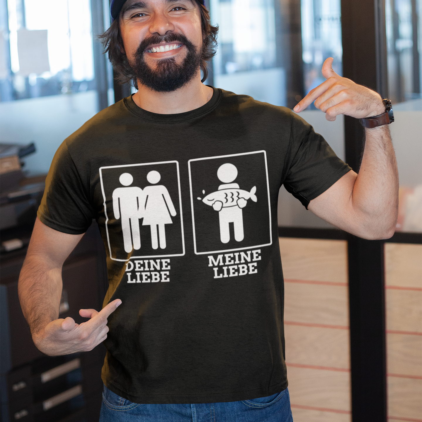 Lustiges Angler Shirt Männer – Deine Liebe meine Liebe – Fischen statt Beziehung