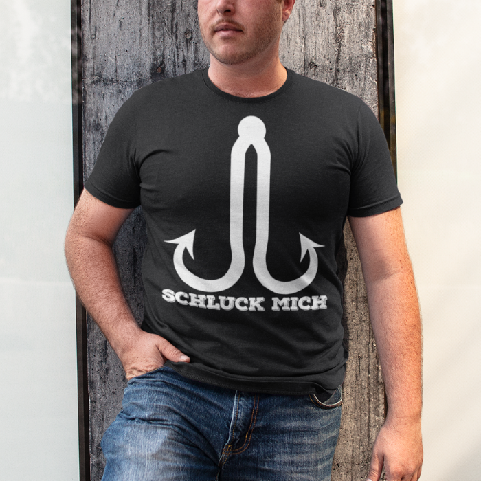 Schluck mich T-Shirt Männer – Lustiges Angler Design mit Doppeldeutigkeit