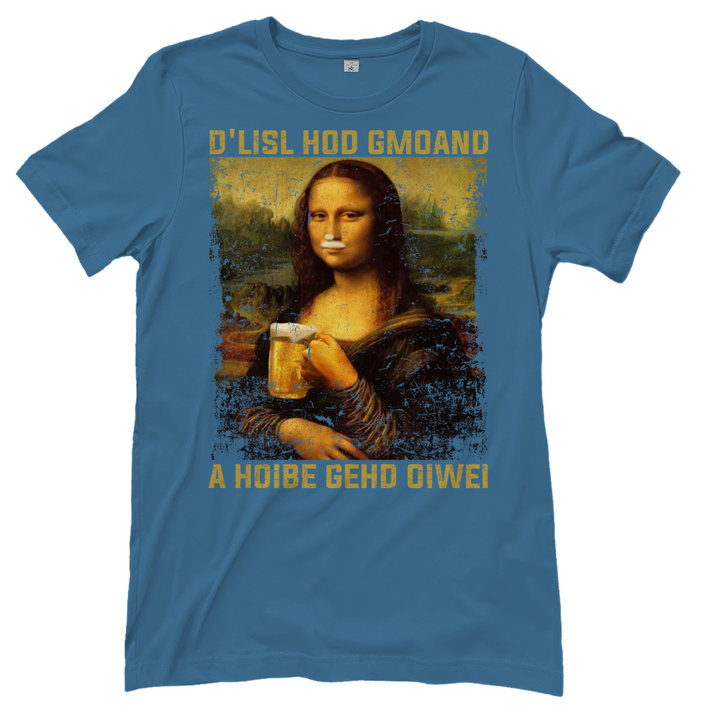 D´Lisl hod gmoand a Hoibe gehd oiwei - Damenshirt Stone Blue