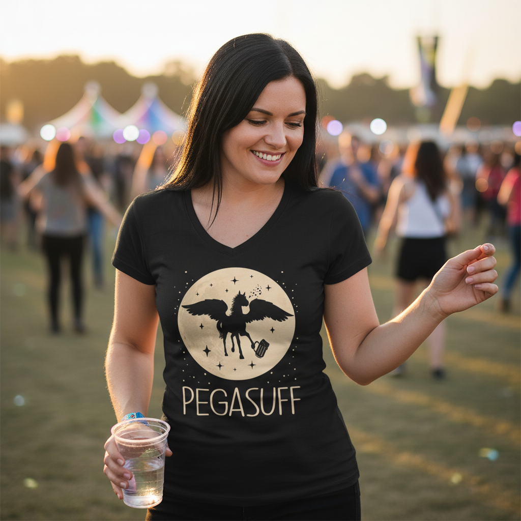 Mond Prinzessin - Pegasuff - V-Neck Damenshirt