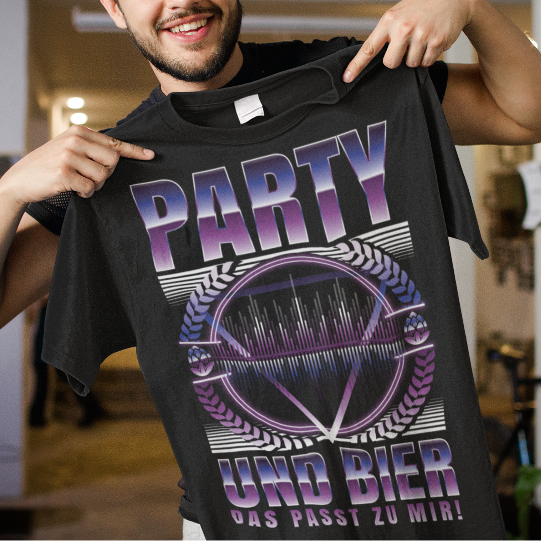 Festival T-Shirt für Herren – Party und Bier das passt zu mir – Club Design