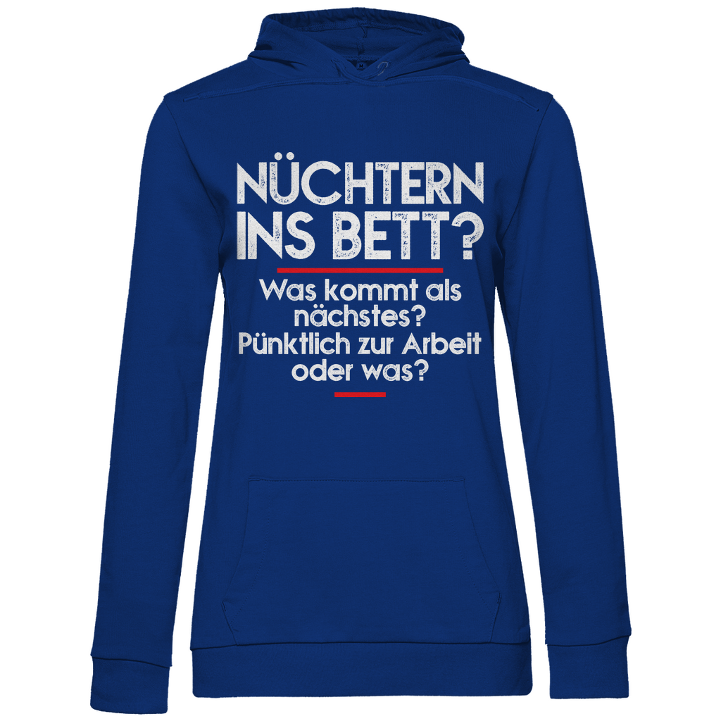 Nüchtern ins Bett? - Damen Hoodie Royal