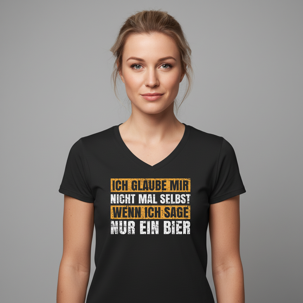 Ich glaube mir nicht mal selbst - V-Neck Damenshirt