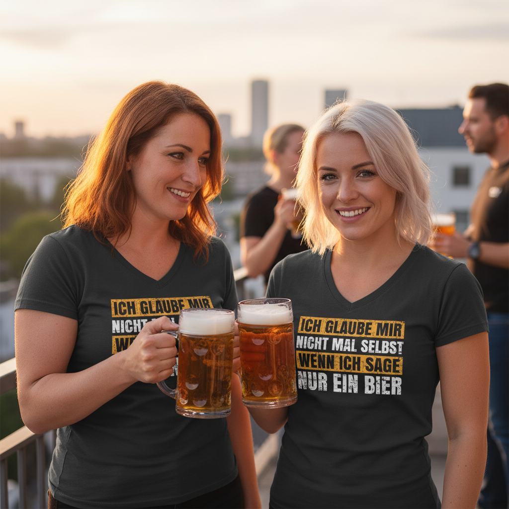 Ich glaube mir nicht mal selbst - V-Neck Damenshirt