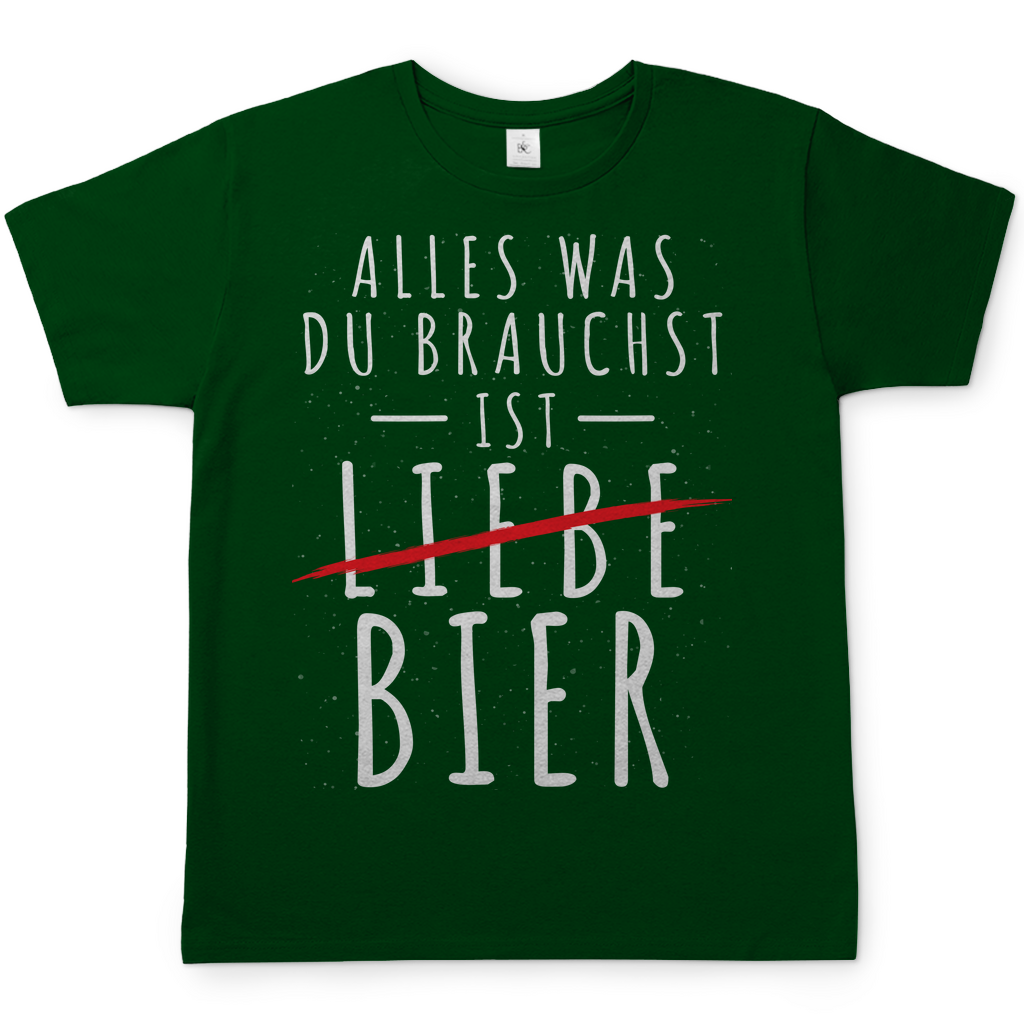 Alles was du brauchst ist Bier - Herren Shirt Bottle Green