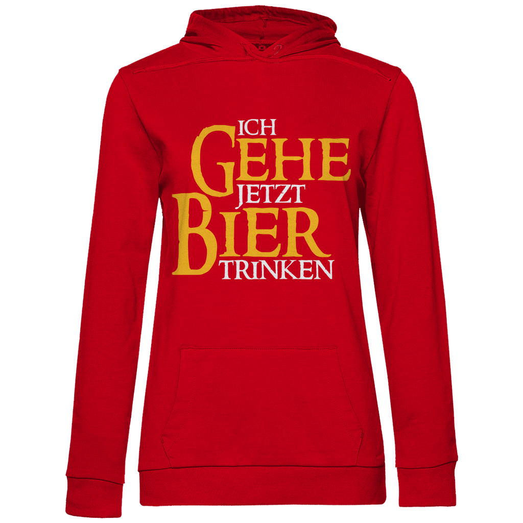 Ich gehe jetzt Bier trinken HDR - Beidseitiger Druck - Damen Hoodie Red