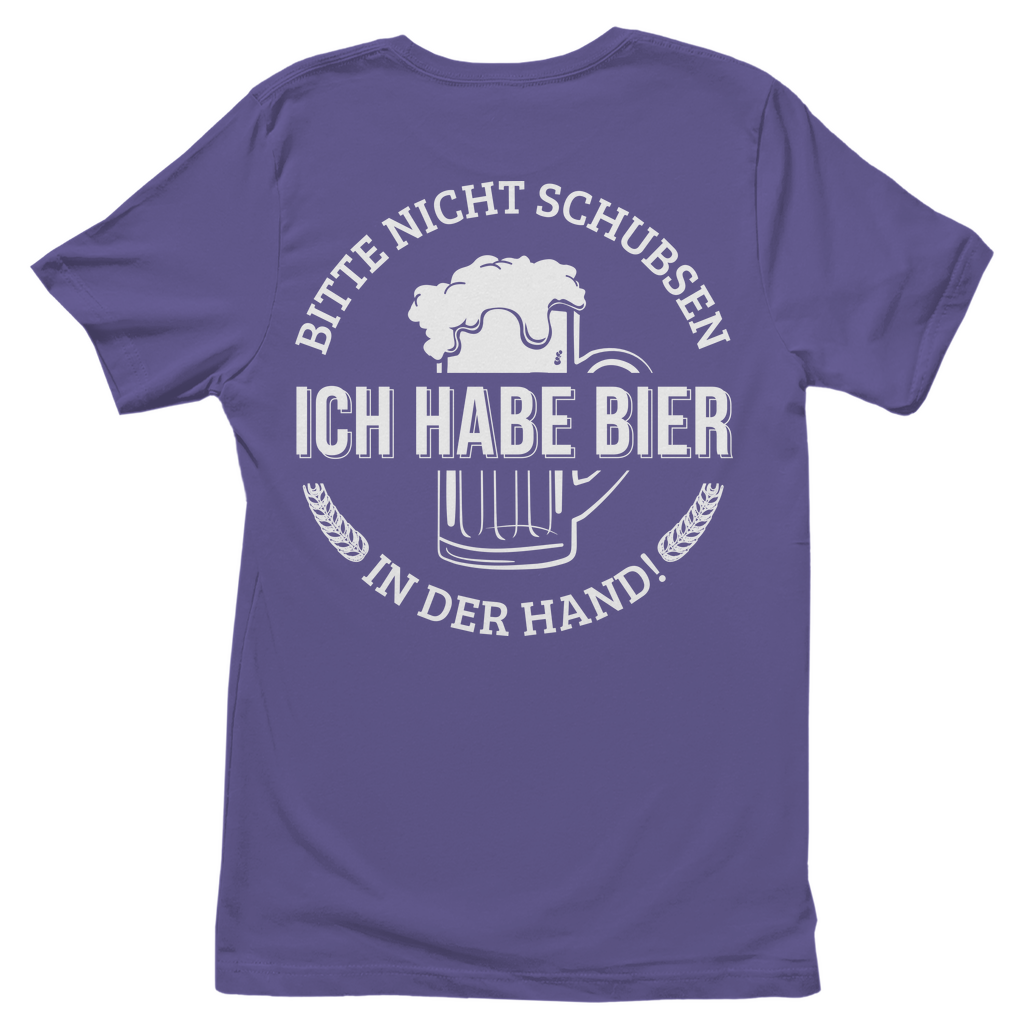 Bitte nicht schubsen ich habe Bier in der Hand - Damenshirt Millennial Lilac