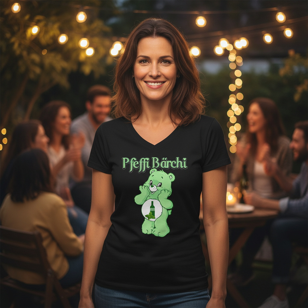 Pfeffi Bärchi - Glücksbärchi - V-Neck Damenshirt