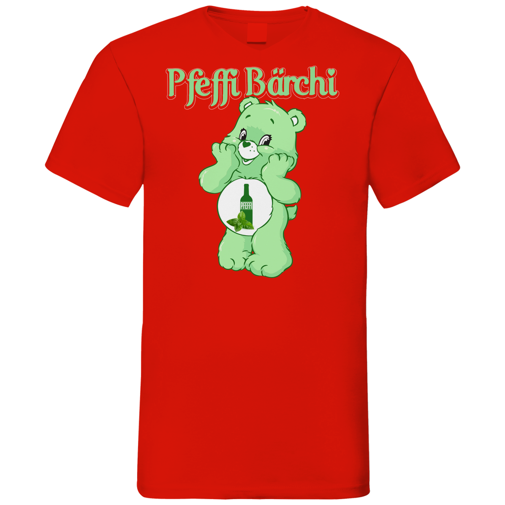 Pfeffi Bärchi - Glücksbärchi - Herren V-Neck Shirt Red