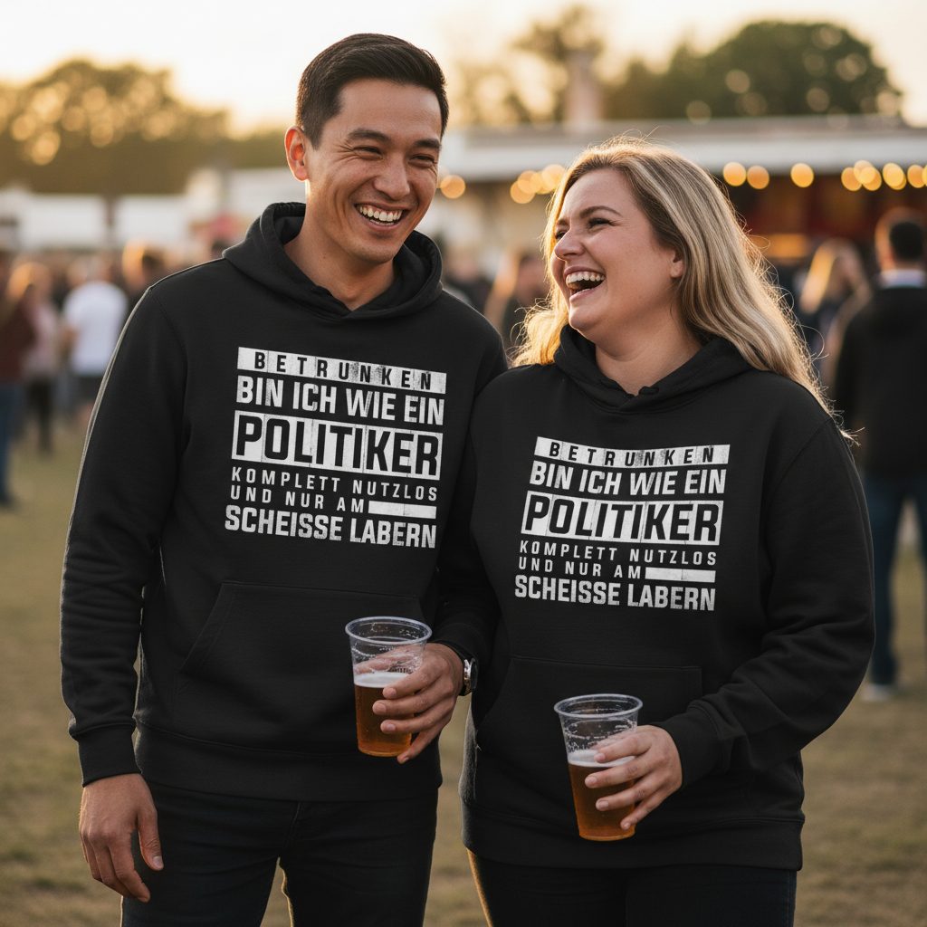 Betrunken bin ich wie ein Politiker - Unisex Hoodie