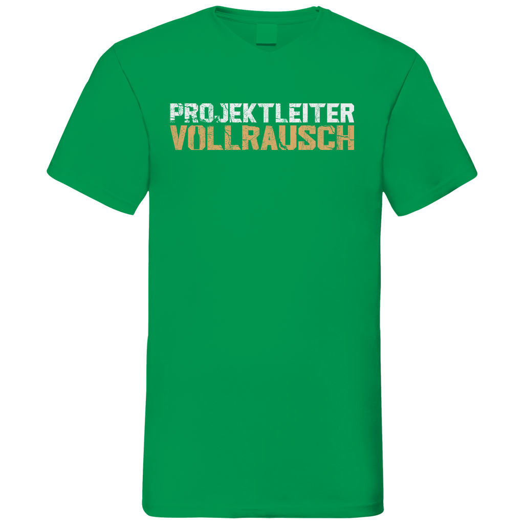Projektleiter Vollrausch - Herren V-Neck Shirt Kelly Green