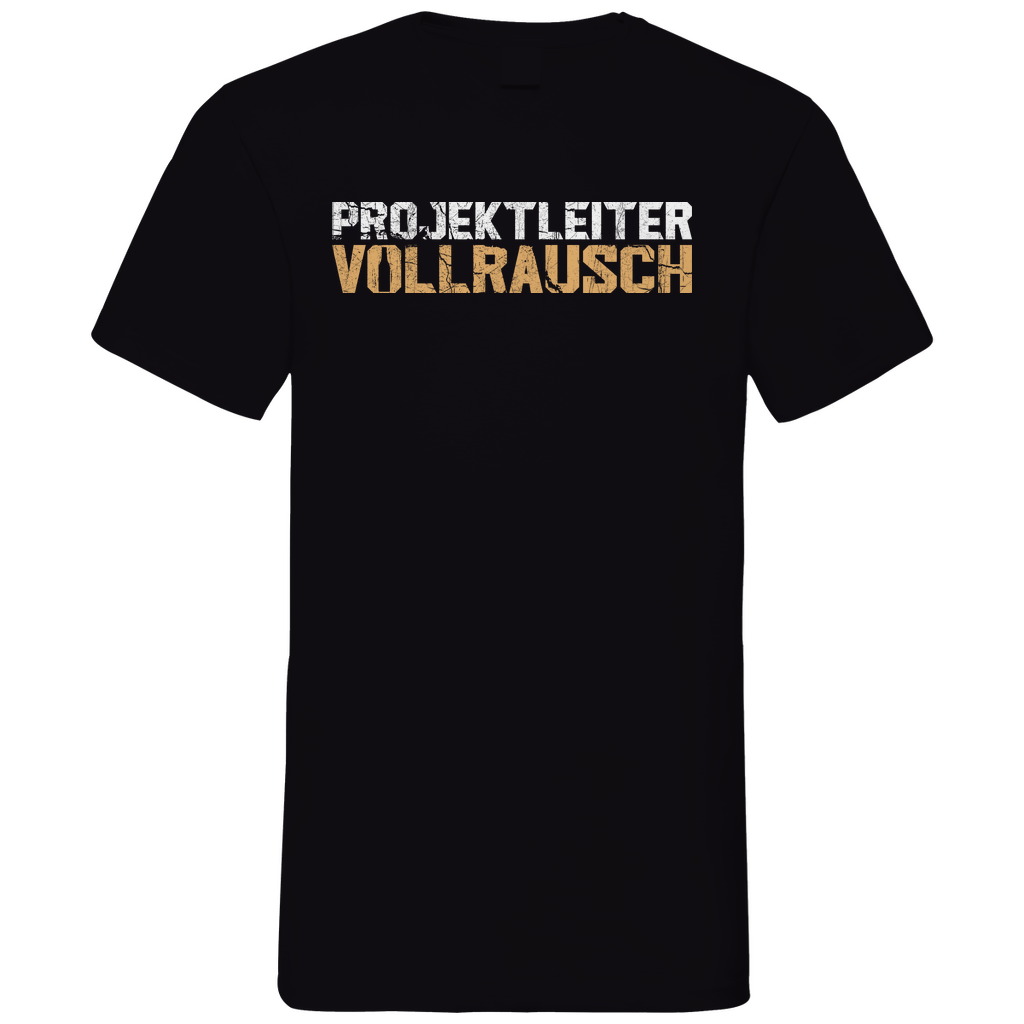 Projektleiter Vollrausch - Herren V-Neck Shirt Black