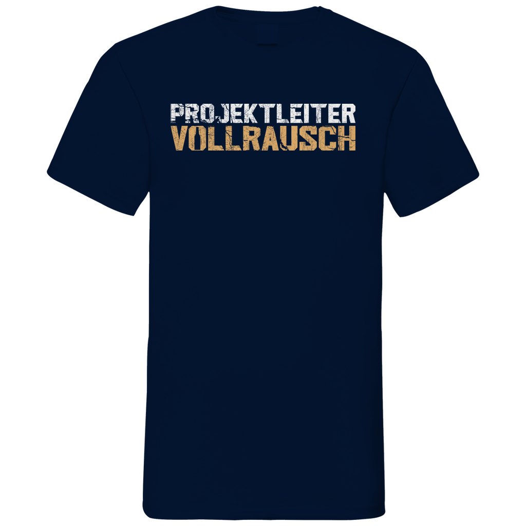 Projektleiter Vollrausch - Herren V-Neck Shirt Navy